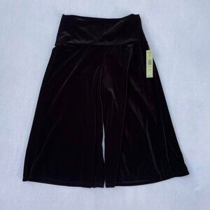 NWT Ideology Black Velvet Gaucho Culottes Capri Pants Size S y2k Baggy Oversized